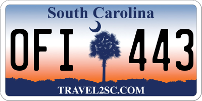 SC license plate OFI443