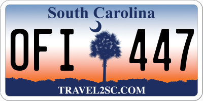 SC license plate OFI447