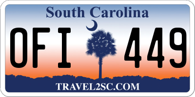 SC license plate OFI449