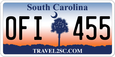 SC license plate OFI455