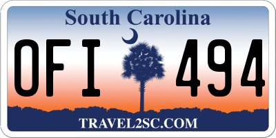 SC license plate OFI494