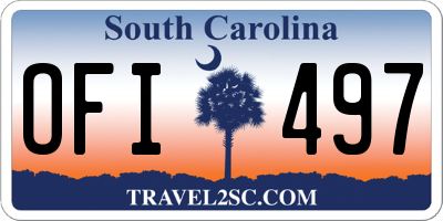 SC license plate OFI497