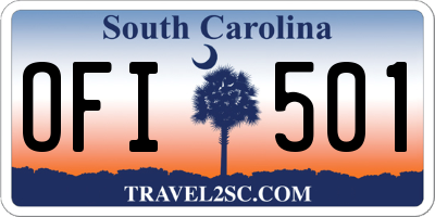 SC license plate OFI501