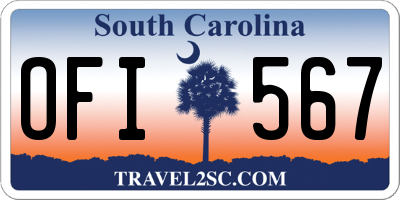 SC license plate OFI567