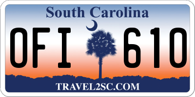 SC license plate OFI610
