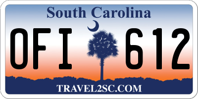 SC license plate OFI612