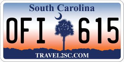 SC license plate OFI615