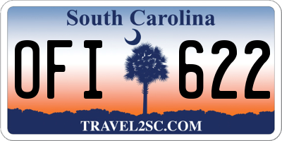 SC license plate OFI622