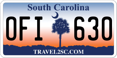 SC license plate OFI630