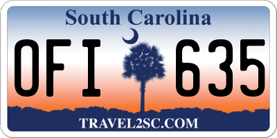 SC license plate OFI635