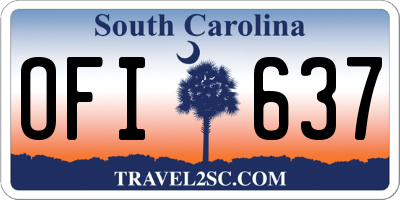SC license plate OFI637