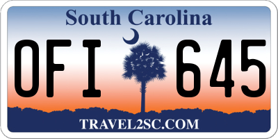 SC license plate OFI645