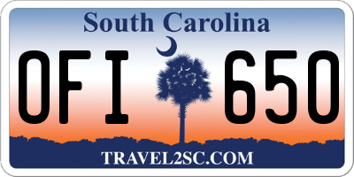 SC license plate OFI650