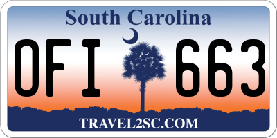 SC license plate OFI663