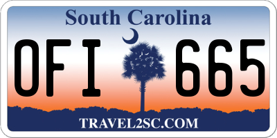 SC license plate OFI665
