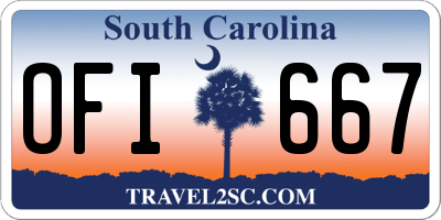 SC license plate OFI667
