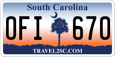 SC license plate OFI670