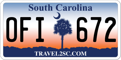 SC license plate OFI672
