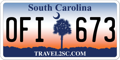 SC license plate OFI673