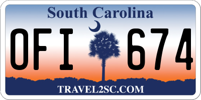 SC license plate OFI674