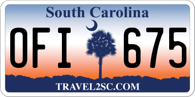 SC license plate OFI675