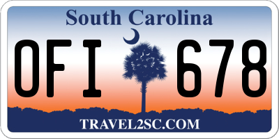 SC license plate OFI678