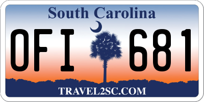 SC license plate OFI681