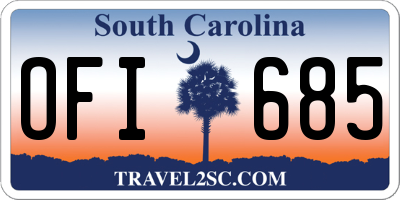 SC license plate OFI685