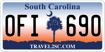 SC license plate OFI690
