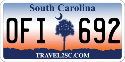SC license plate OFI692