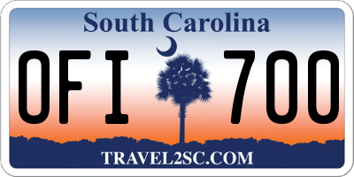 SC license plate OFI700