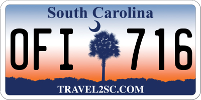 SC license plate OFI716