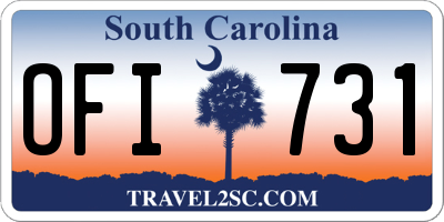 SC license plate OFI731