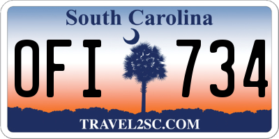 SC license plate OFI734
