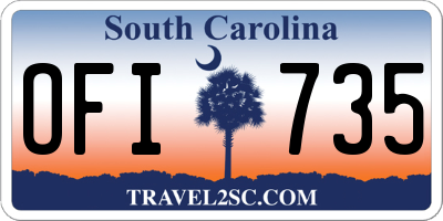 SC license plate OFI735