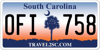 SC license plate OFI758