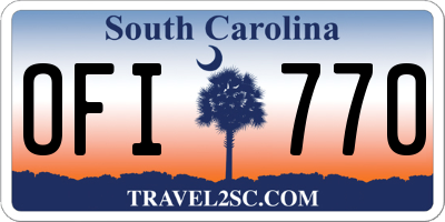 SC license plate OFI770