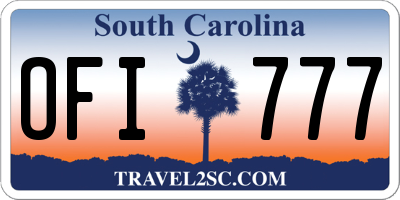 SC license plate OFI777
