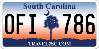 SC license plate OFI786
