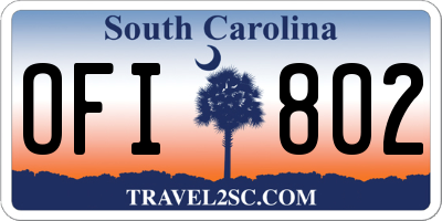 SC license plate OFI802