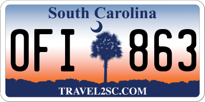SC license plate OFI863