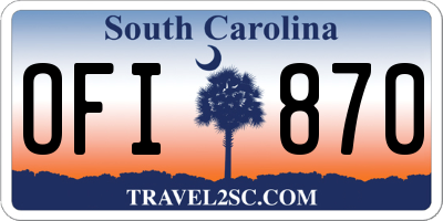 SC license plate OFI870