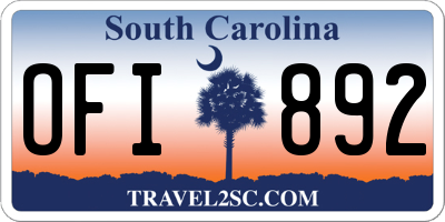 SC license plate OFI892