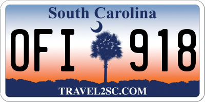 SC license plate OFI918
