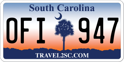 SC license plate OFI947