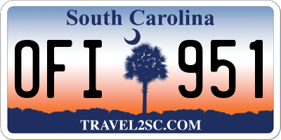 SC license plate OFI951