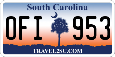 SC license plate OFI953