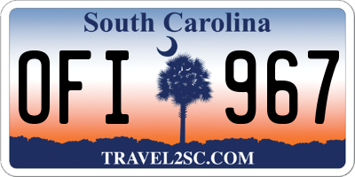 SC license plate OFI967