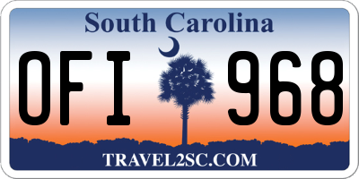 SC license plate OFI968