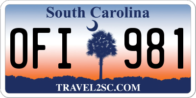 SC license plate OFI981